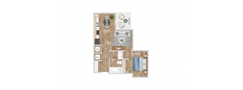 A3A Floor Plan at Hawkins Press Apartments, North Carolina