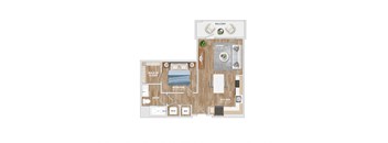 A5A Floor Plan at Hawkins Press Apartments, Charlotte, North Carolina