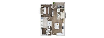 1 bedroom 1 bath A4A Floor Plan at The Sully, Chantilly, VA, 20151