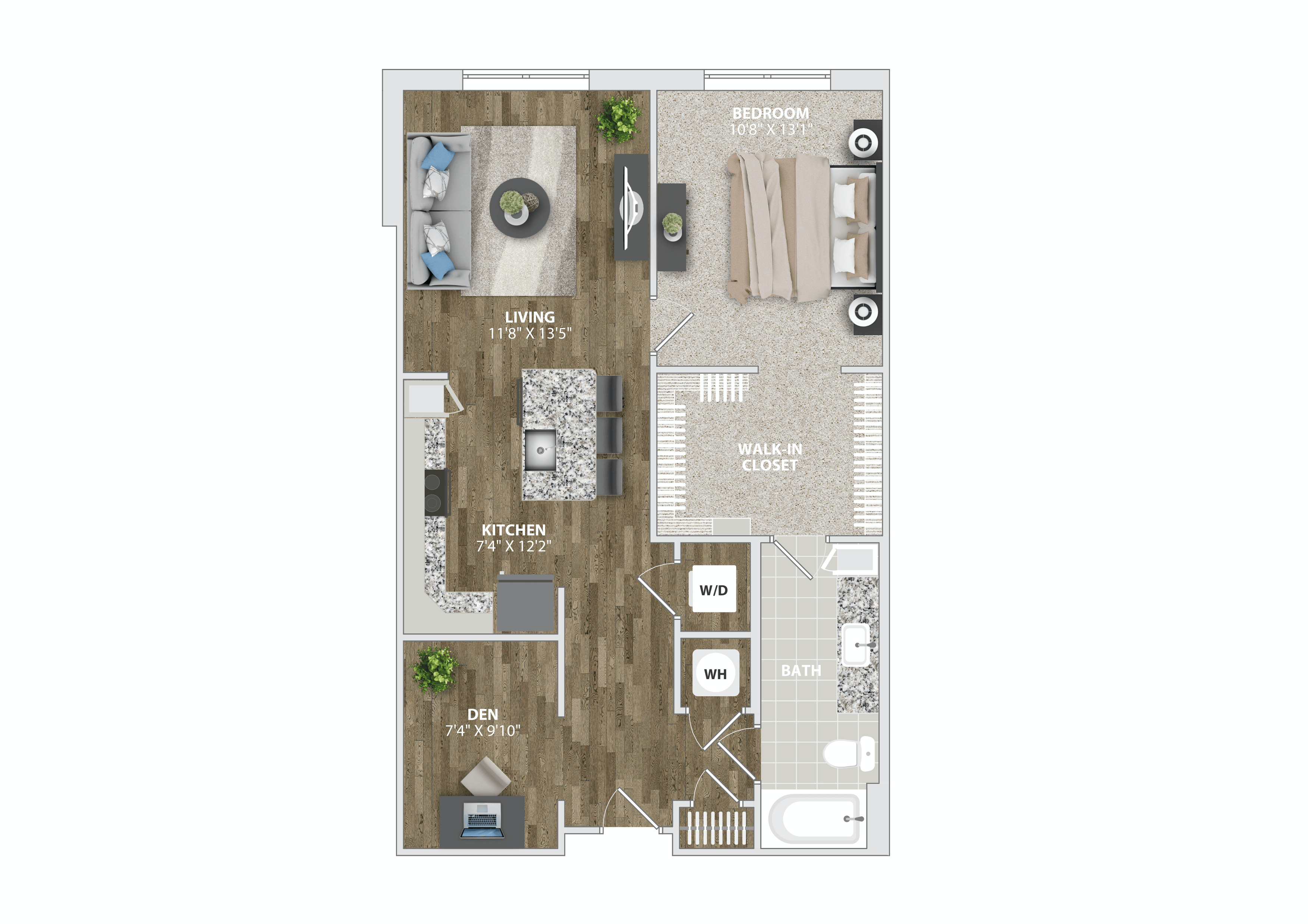 one bedroom apartment and den  at Woodmore Grand, Bowie
