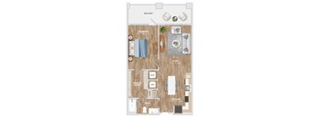 A6A Floor Plan at Hawkins Press Apartments, North Carolina