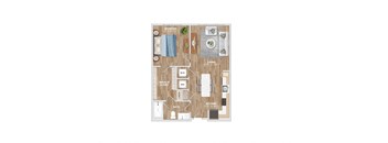 A7A Floor Plan at Hawkins Press Apartments, North Carolina, 28203