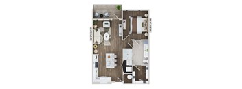 1 bedroom 1 bath A8A Floor Plan at The Sully, Chantilly