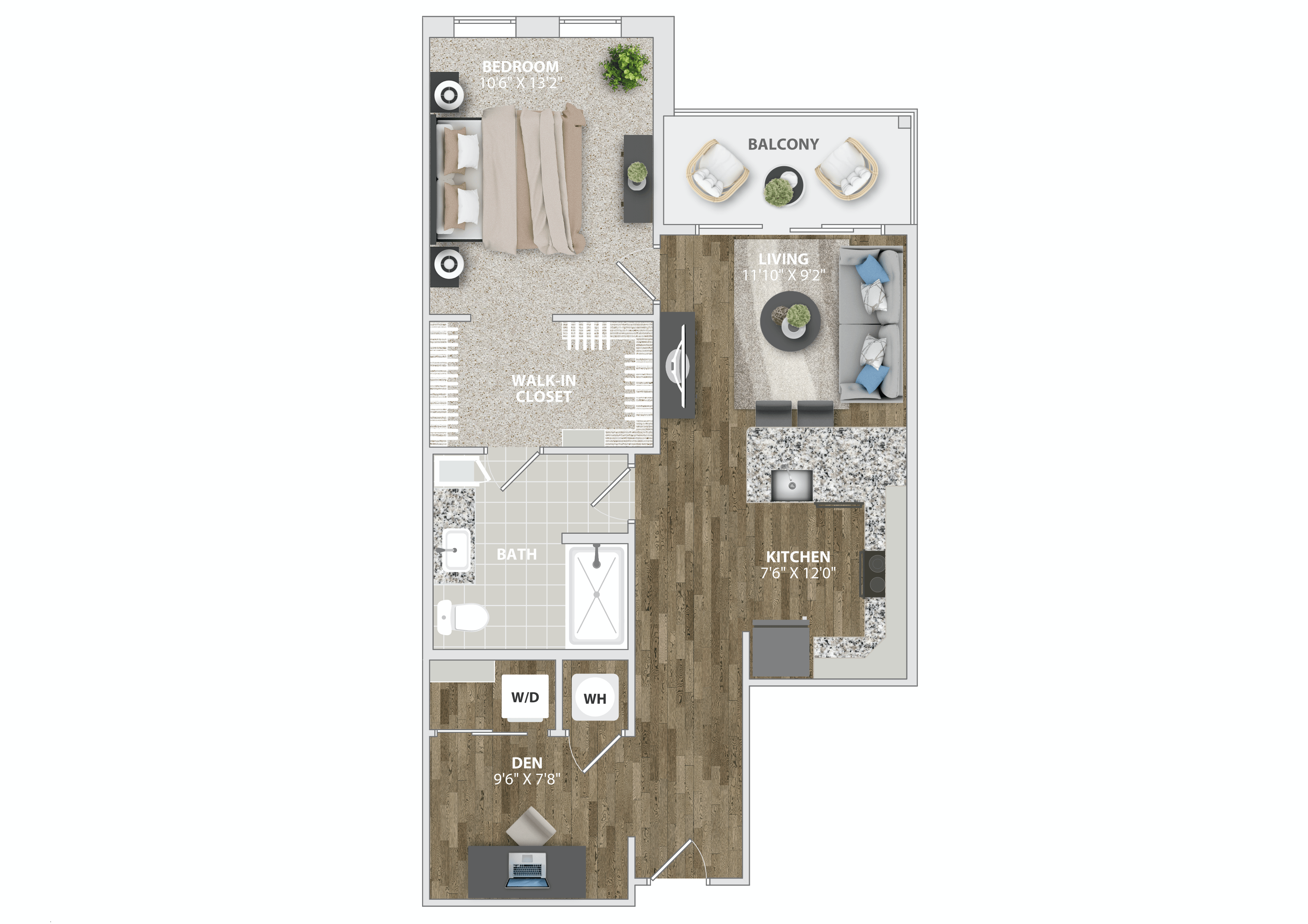 one bedroom apartment and den  at Woodmore Grand, Maryland, 20721