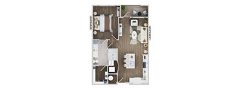 1 bedroom 1 bath A9A Floor Plan at The Sully, Virginia