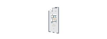 1 bed 1 bath P a floor plan of a house with a bedroom and a living room at Reed Row, Washington, Washington DC
