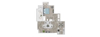 a 2 bedroom floor plan | apartments in garland tx at St. Andrews Reserve, Wilmington, NC