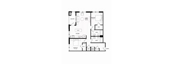 A black and white image of a floor plan for a house.