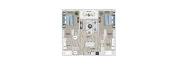 2 bed 2 bath B1 Floor Plan at Metropolitan at the Riverwalk, Wilmington, NC