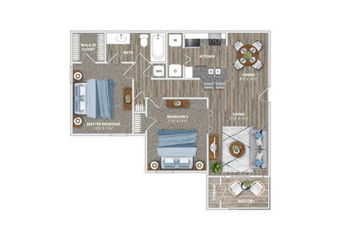 B1 Floor Plan at The Watch on Shem Creek, Mt. Pleasant, 29464