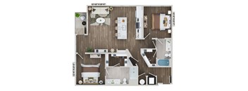 2 bed 2 bath B13B Floor Plan at The Sully, Chantilly, VA