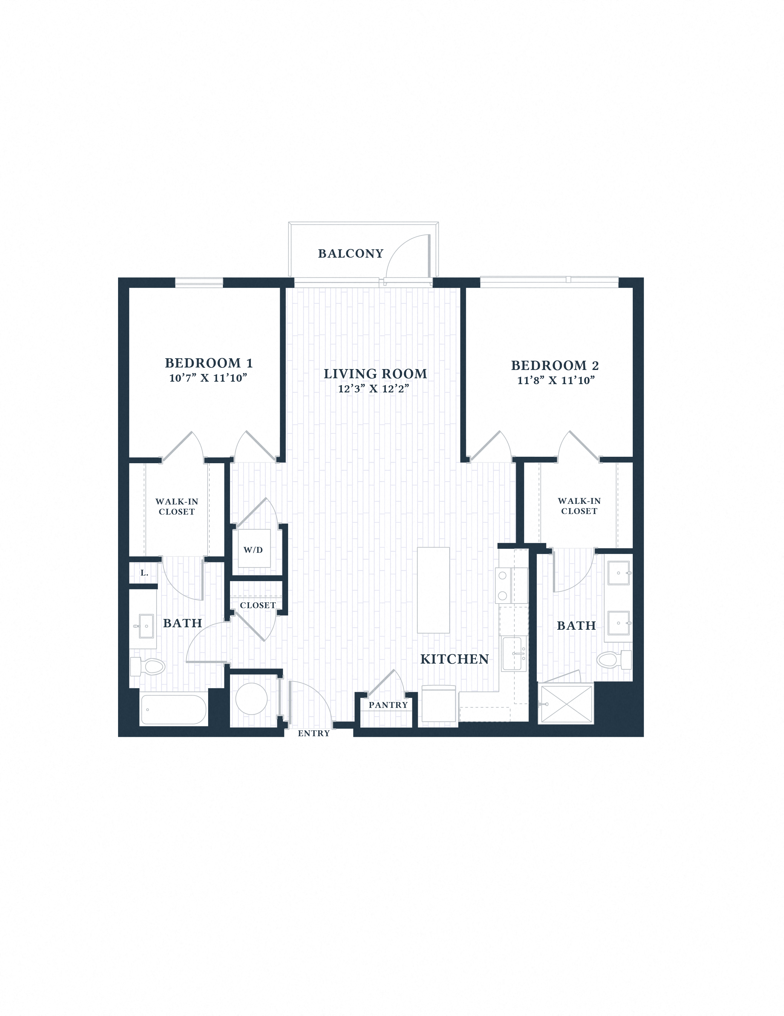 B1B Floor Plan at Brentford at The Mile, Tysons, VA, 22102