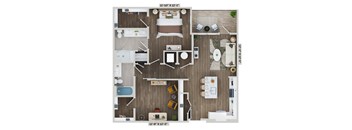 2 bed 2 bath B1B Floor Plan at The Sully, Chantilly, VA, 20151