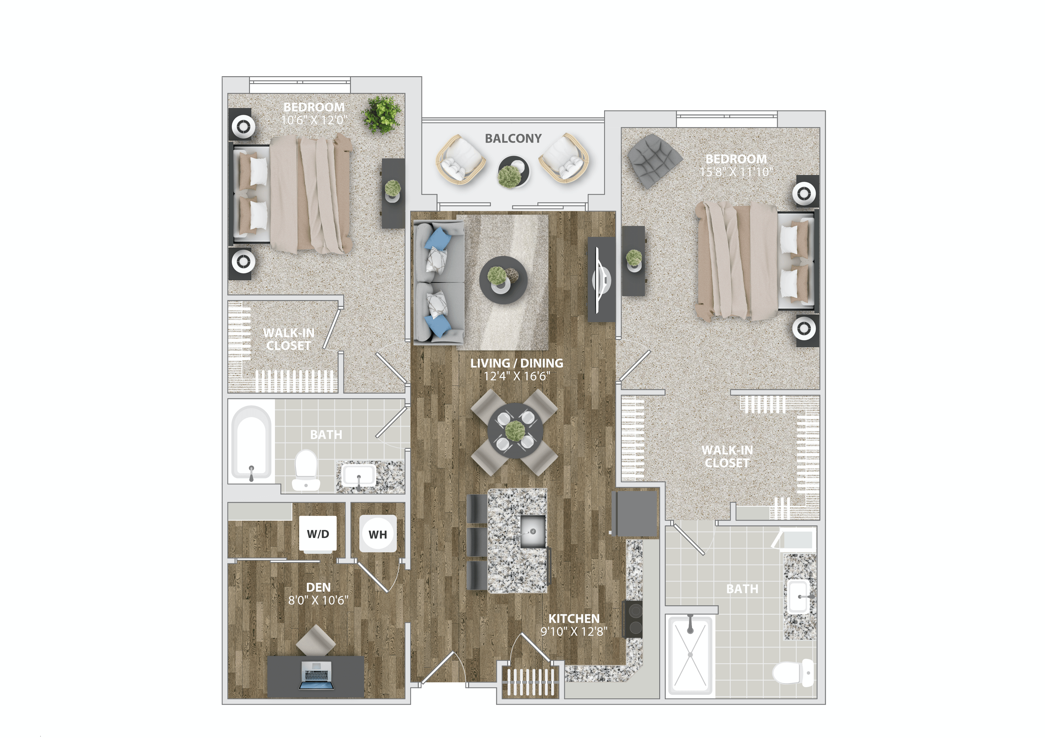 2 bedroom and den apartment  at Woodmore Grand, Bowie, MD, 20721