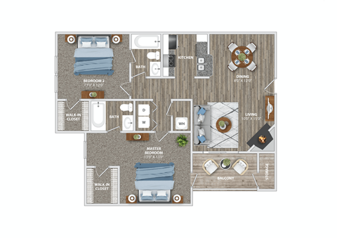 B2 Floor Plan at The Watch on Shem Creek, Mt. Pleasant, South Carolina