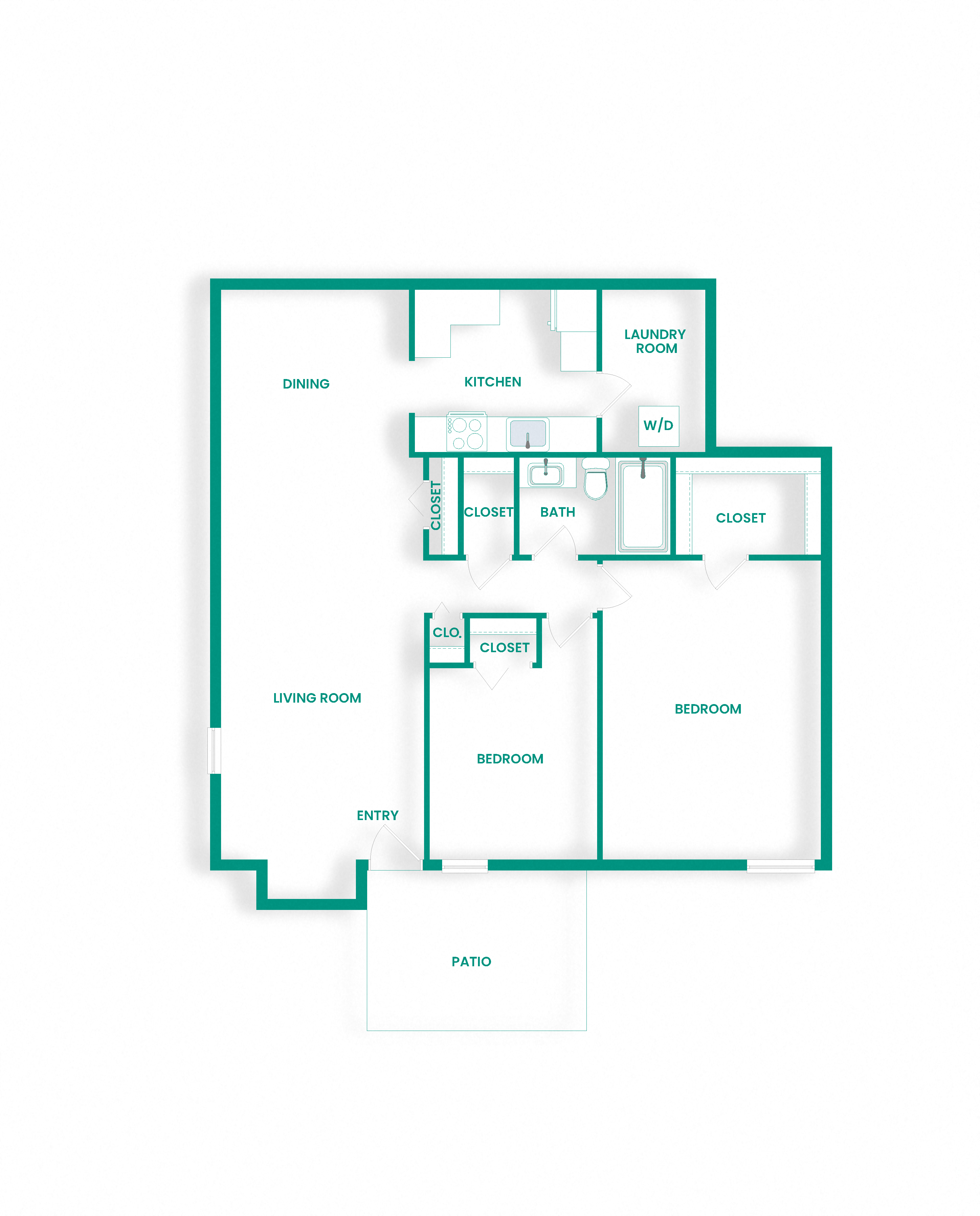 B2 Floor Plan at Amberleigh Apartments in Fairfax, VA