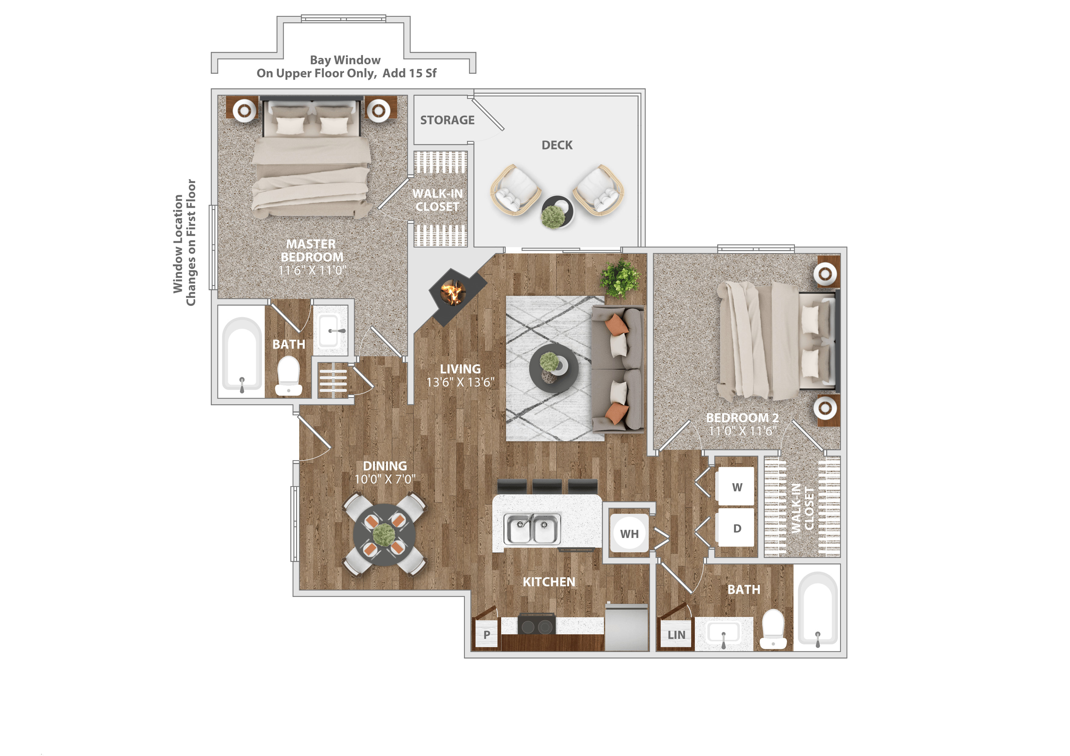 B2 Floor Plan at Waverly Place, North Charleston, 29418