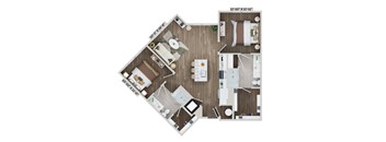 2 bed 2 bath B3B Floor Plan at The Sully, Chantilly, VA