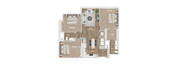 B6 Den Floor Plan at Preston Ridge in Cary, NC