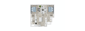 2 bed 2 bath B8 Floor Plan at Metropolitan at the Riverwalk, Wilmington, 28401