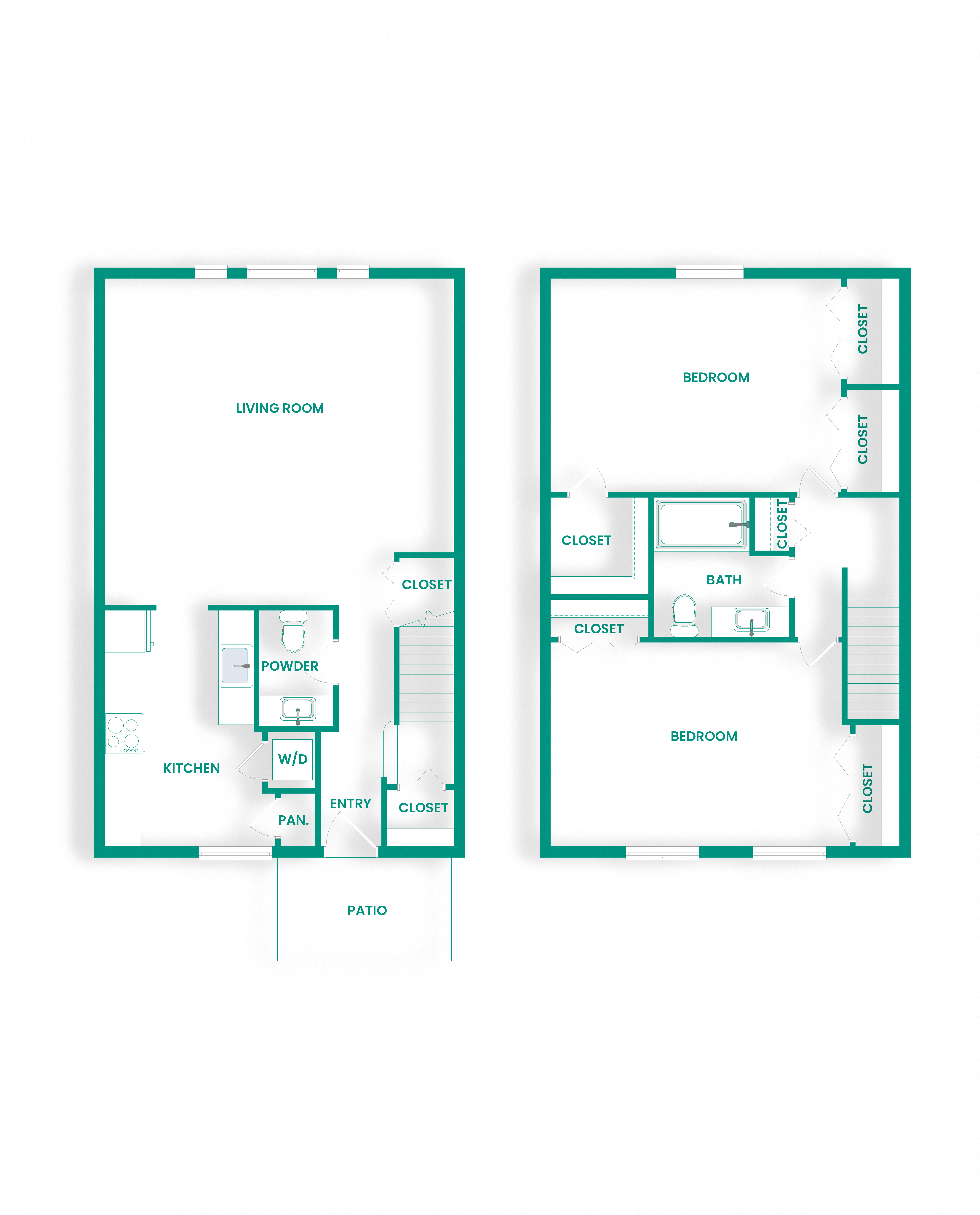BTH1 Townhome Floor Plan at Amberleigh Apartments in Fairfax, VA