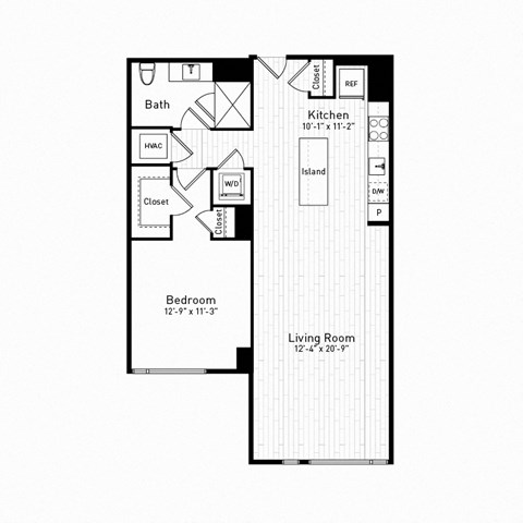 bedroom floor plan | the madison at ballston station at The Boro, Virginia