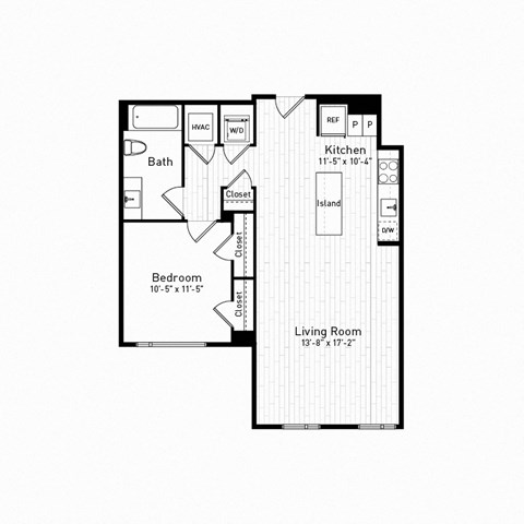 bedroom floor plan | the madison at ballston station at The Boro, Virginia