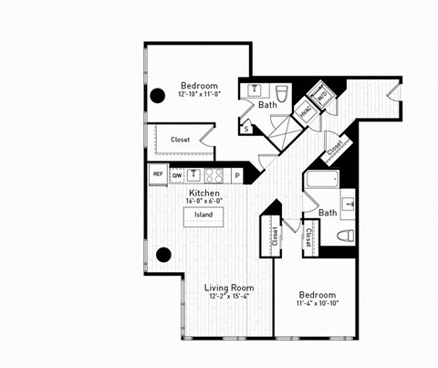 bedroom floor plan | luxury apartments in towson md | the southerly at The Boro, Virginia