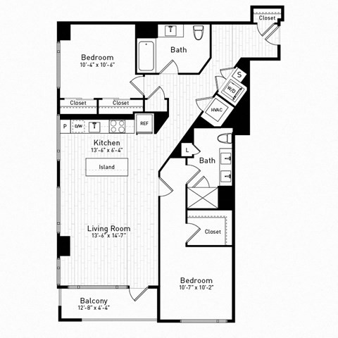bedroom floor plan | luxury apartments in towson md | the southerly at The Boro, Tysons, 22102