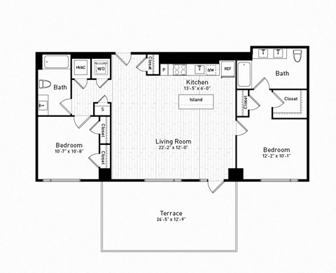 a floor plan of a bedroom house at The Boro, Tysons