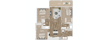 3 bed 2 bath C1 Floor Plan at Preston Ridge, Cary