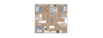 C1A Floor Plan at Hawkins Press Apartments, Charlotte, 28203