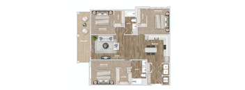 3 bed 2 bath C2 Floor Plan at Preston Ridge, North Carolina