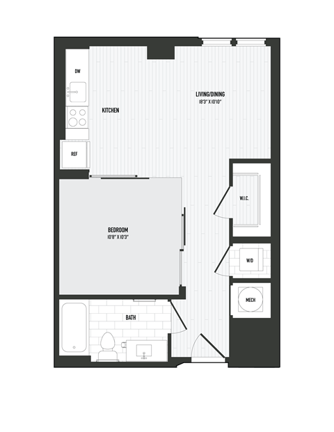 A01 Floor Plan at Coda at Bryant Street, Washington
