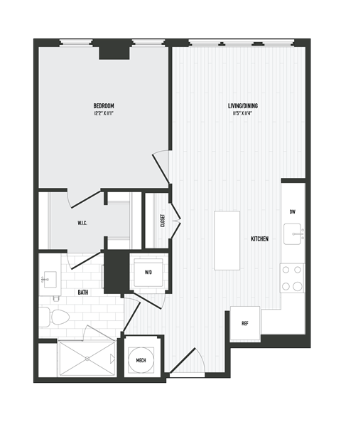 A08A Floor Plan at Coda at Bryant Street, Washington, 20002
