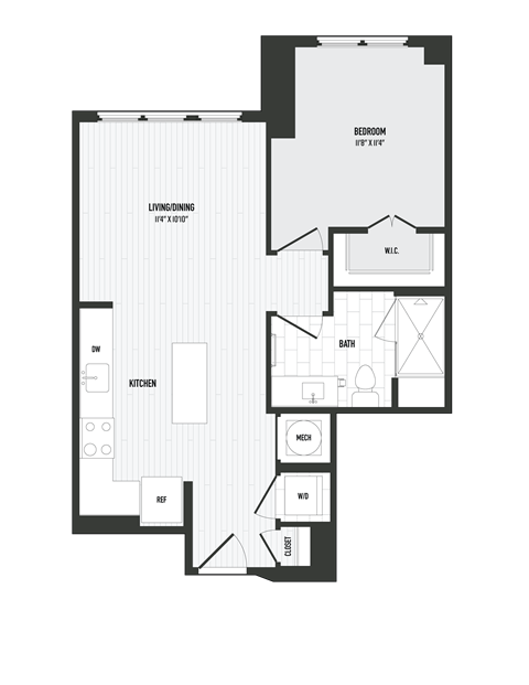 A13 Floor Plan at Coda at Bryant Street, Washington, DC 20002