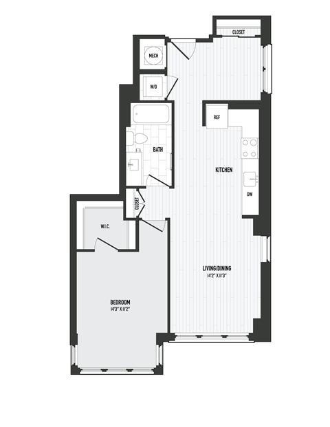 B01 Floor Plan at Coda at Bryant Street, District of Columbia, 20002