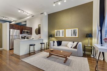 Living And Kitchen at The Harriet Apartments, Baltimore