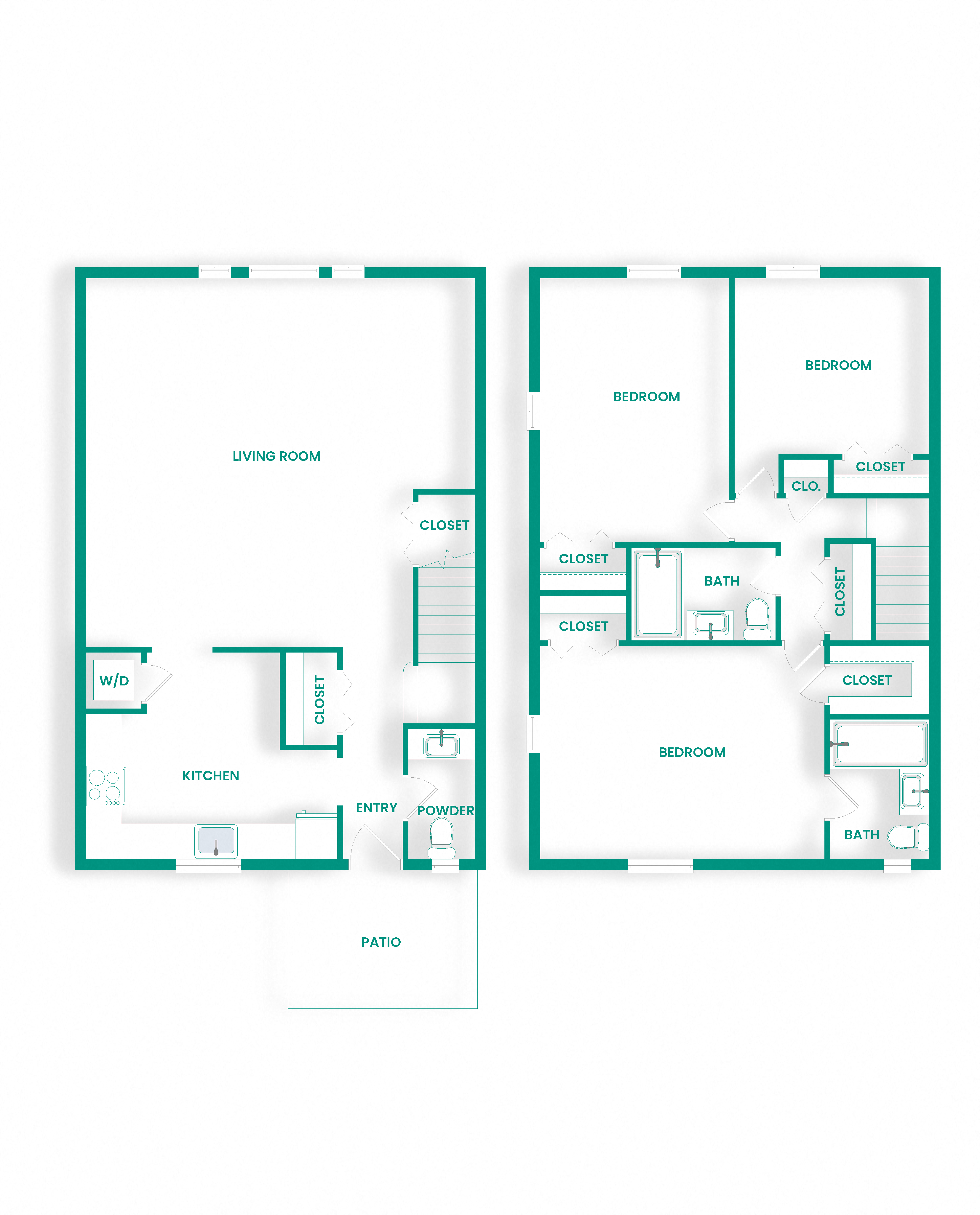 CTH2 Townhome Floor Plan at Amberleigh Apartments in Fairfax, VA