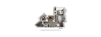Calvert Studio Floor Plan at Lincoln Old Town, Alexandria, 22314