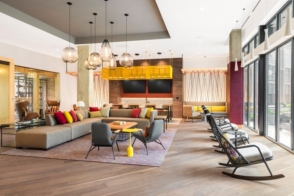 the lobby of a hotel with couches and chairs and tables at The Chase at Bryant Street, Washington, DC