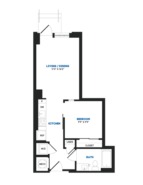 A03P Floor Plan at The Chase at Bryant Street, District of Columbia, 20002