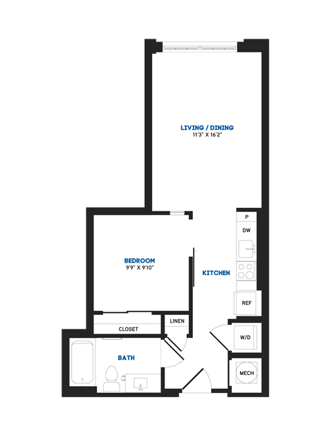 A03 Floor Plan at The Chase at Bryant Street, District of Columbia