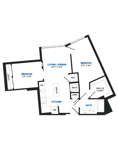 A06 Floor Plan at The Chase at Bryant Street, Washington, 20002