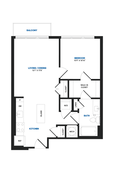 A09A Floor Plan at The Chase at Bryant Street, Washington