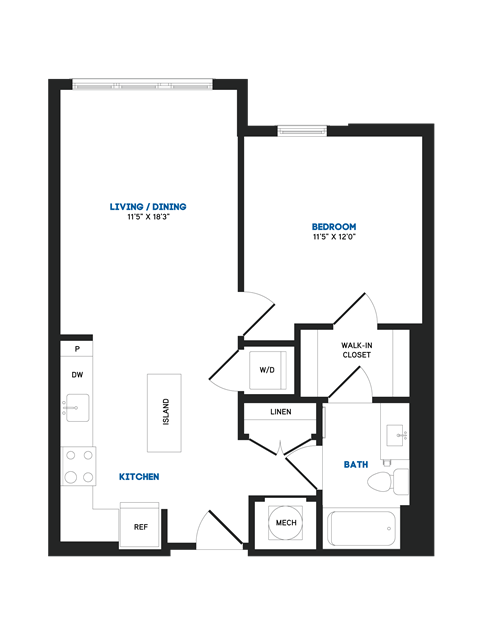 A09B Floor Plan at The Chase at Bryant Street, Washington District of Columbia