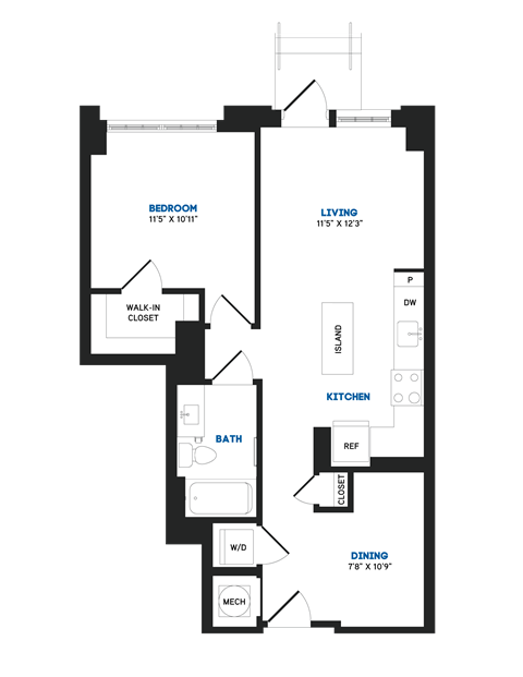 A14P Floor Plan at The Chase at Bryant Street, Washington, DC