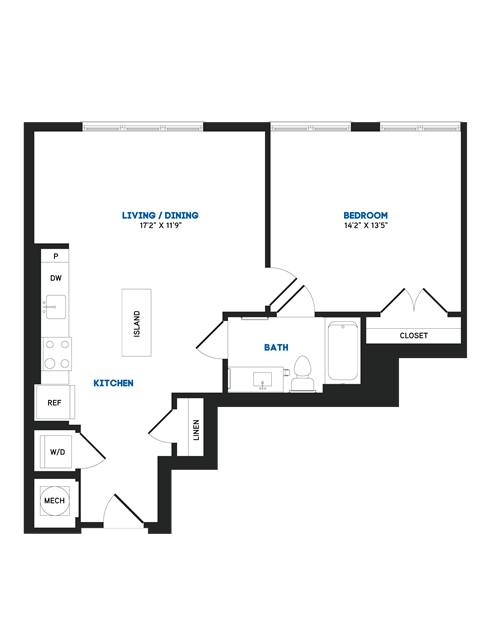 A18A Floor Plan at The Chase at Bryant Street, Washington, Washington