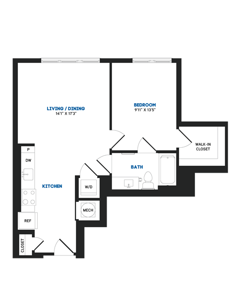 A18 Floor Plan at The Chase at Bryant Street, Washington, DC