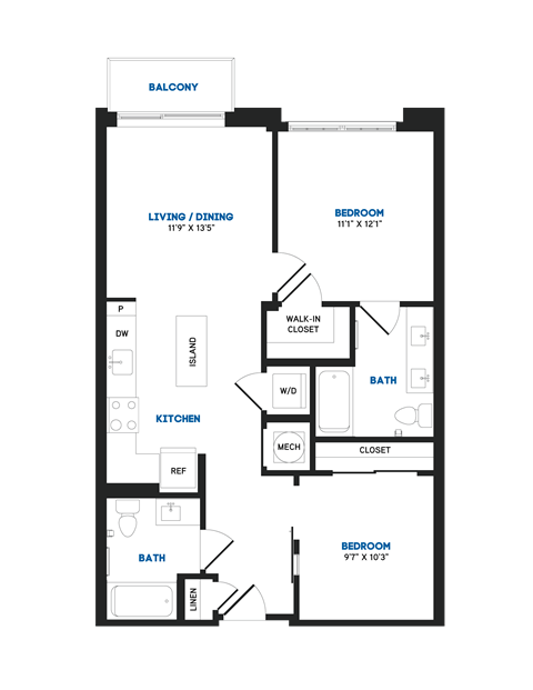 B01 Floor Plan at The Chase at Bryant Street, Washington District of Columbia